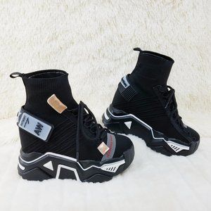 Stylish Black High-Top Women's Sneakers